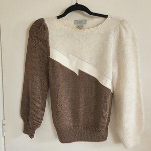 Fun vintage Nannell pullover, Size Small- Angora and wool bend